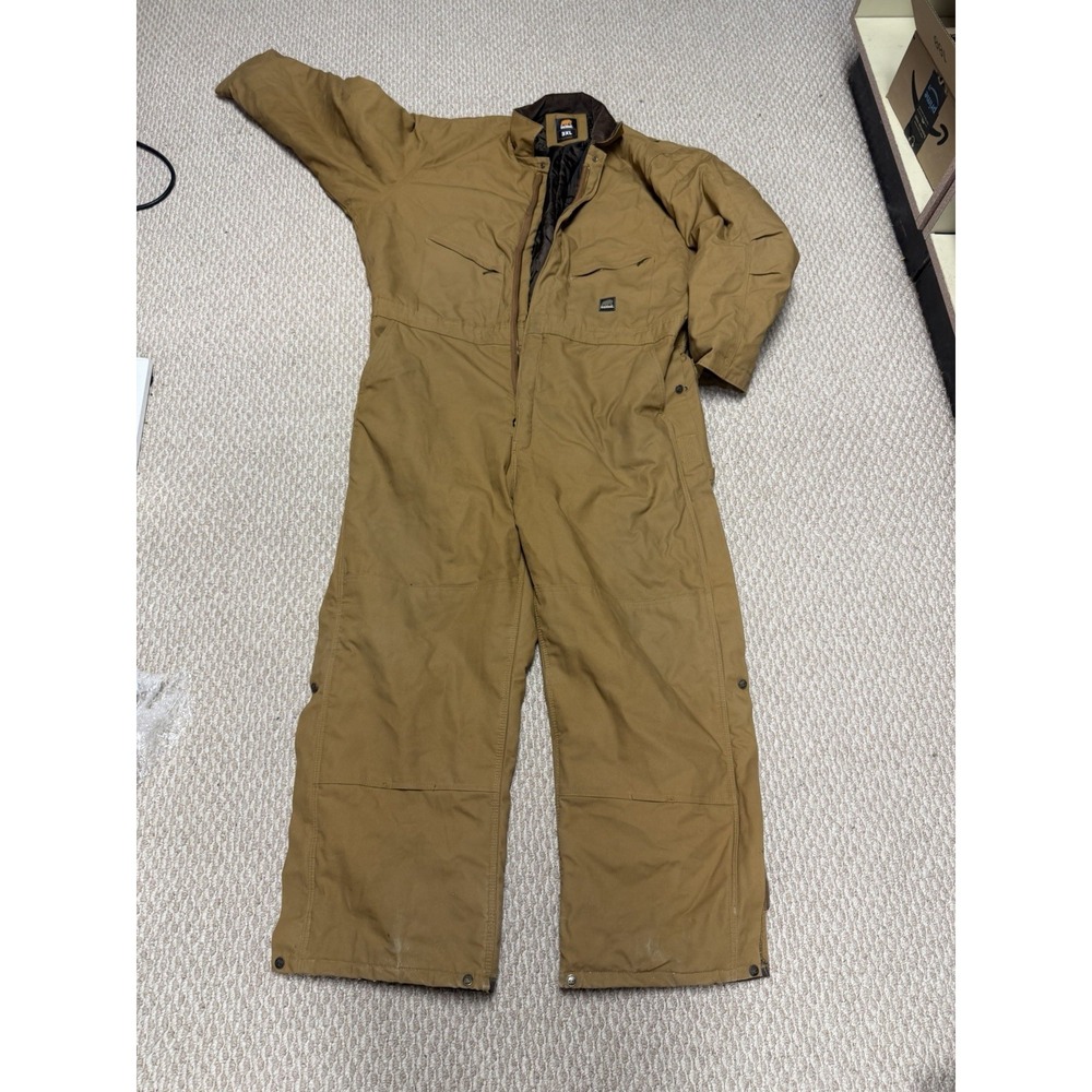 Berne Apparel Insulated Canvas Coveralls Brown Duck Size 3XL Mens